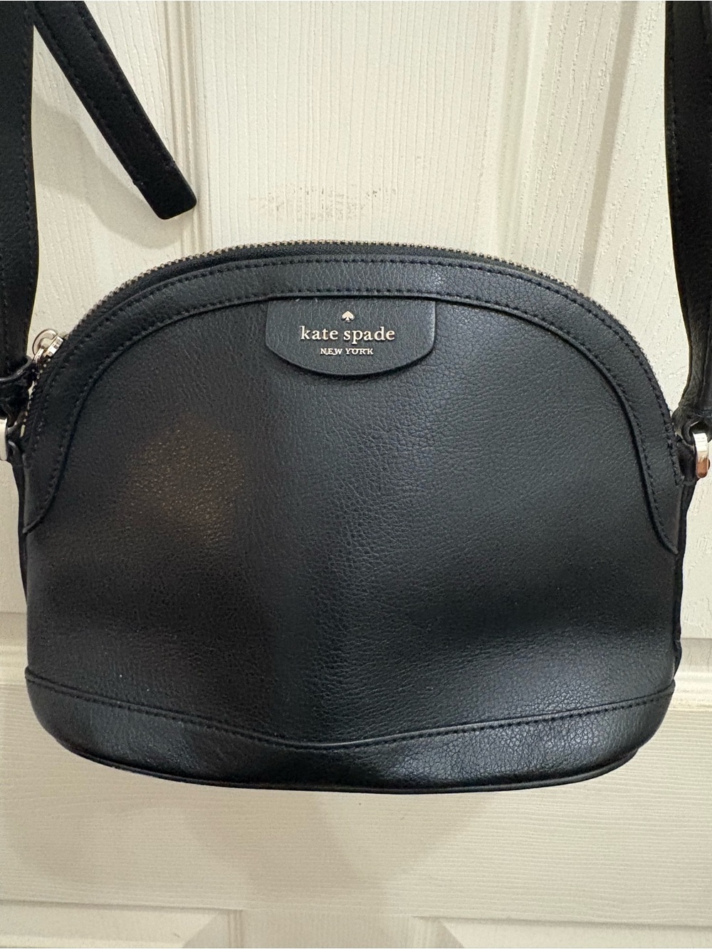 Kate Spade Sylvia Black Leather XL Dome Crossbody Bag